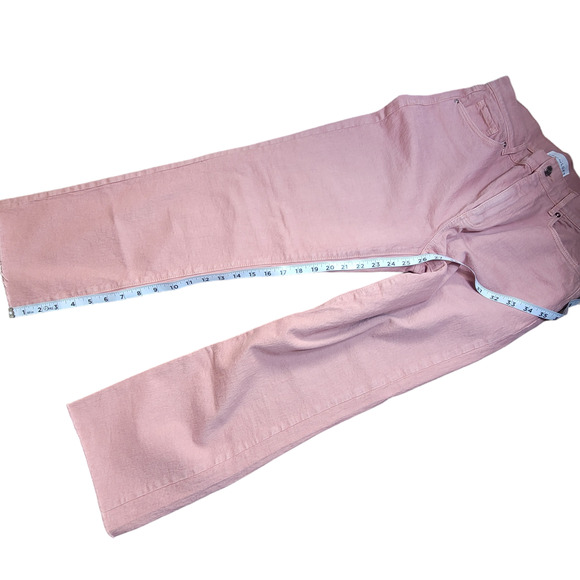 Made and Loved LOFT High Waist Straight Crop Jean Pink Salmon Size 28/6 - Picture 6 of 7